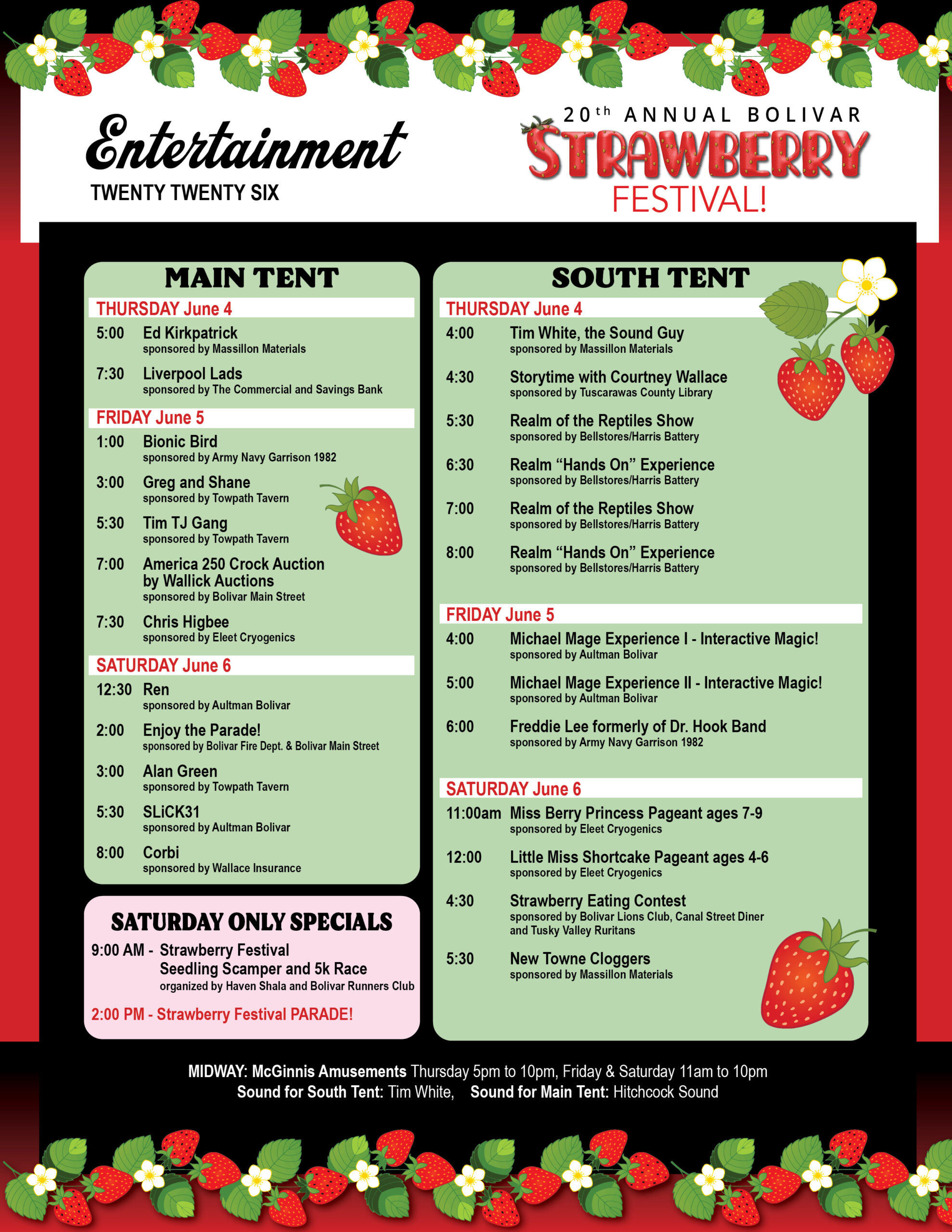 2026 Strawberry Festival Schedule